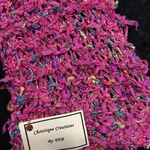 Christique Creations/Scarf NWT Handmade pink-multicolored
